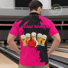 Load image into Gallery viewer, Funny Beer Bowling Shirts Pink for Women Men Team Bowling Polo &amp; 1/4 Zip Shirts MBL251