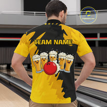 Load image into Gallery viewer, Funny Beer Bowling Shirts Yellow for Women Men Team Bowling Polo &amp; 1/4 Zip Shirts MBL251