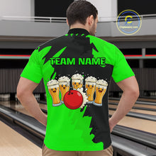 Load image into Gallery viewer, Funny Beer Bowling Shirts Green for Women Men Team Bowling Polo &amp; 1/4 Zip Shirts MBL251