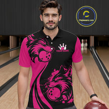 Load image into Gallery viewer, Pink Wolf Bowling Shirts for Team Men Women Custom Wolf Bowling Jerseys for Couples MBL197