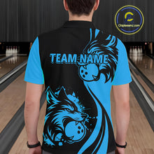 Load image into Gallery viewer, Blue Wolf Bowling Shirts for Team Men Women Custom Wolf Bowling Jerseys for Couples MBL197