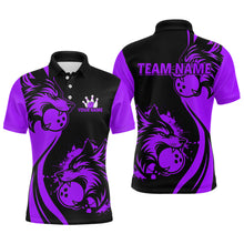 Load image into Gallery viewer, Purple Wolf Bowling Shirts for Team Men Women Custom Wolf Bowling Jerseys for Couples MBL197