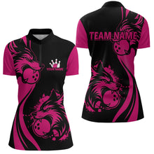 Load image into Gallery viewer, Pink Wolf Bowling Shirts for Team Men Women Custom Wolf Bowling Jerseys for Couples MBL197