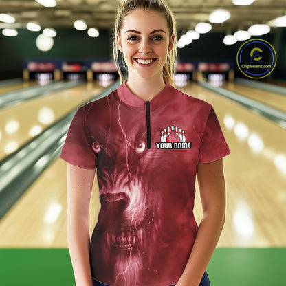 Wolf Bowling Shirts for Team Women Men Custom Wolf Bowling Jerseys for Couples MBL204