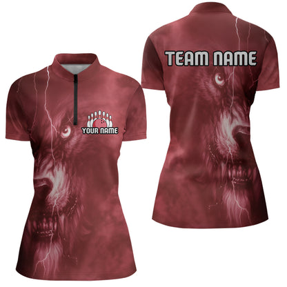 Wolf Bowling Shirts for Team Women Men Custom Wolf Bowling Jerseys for Couples MBL204