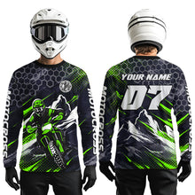 Load image into Gallery viewer, Green Motocross Racing Jersey for Kids Women Men Dirt Bike Shirts Motorcycle Riding Shirt XM493