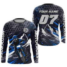 Load image into Gallery viewer, Blue Motocross Racing Jersey for Kids Women Men Dirt Bike Shirts Motorcycle Riding Shirt XM493