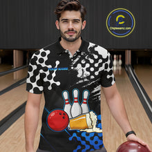 Load image into Gallery viewer, Blue Beer Bowling Shirts for Team Women Men Beer Bowling Polo&amp;1/4 Zip Bowl League MBL255