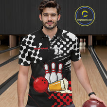 Load image into Gallery viewer, Red Beer Bowling Shirts for Team Women Men Beer Bowling Polo&amp;1/4 Zip Bowl League MBL255