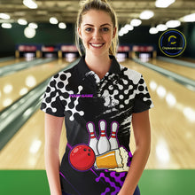 Load image into Gallery viewer, Purple Beer Bowling Shirts for Team Women Men Beer Bowling Polo&amp;1/4 Zip Bowl League MBL255