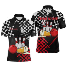 Load image into Gallery viewer, Red Beer Bowling Shirts for Team Women Men Beer Bowling Polo&amp;1/4 Zip Bowl League MBL255
