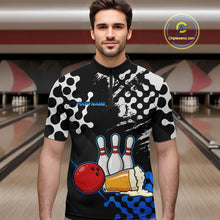 Load image into Gallery viewer, Blue Beer Bowling Shirts for Team Women Men Beer Bowling Polo&amp;1/4 Zip Bowl League MBL255