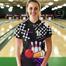 Load image into Gallery viewer, Purple Beer Bowling Shirts for Team Women Men Beer Bowling Polo&amp;1/4 Zip Bowl League MBL255