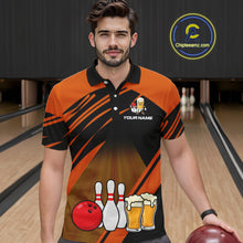 Load image into Gallery viewer, Funny Beer Bowling Shirts Orange Bowling Jersey for Team Women Men Bowl League MBL261