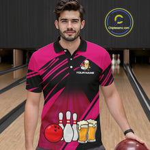 Load image into Gallery viewer, Funny Beer Bowling Shirts Pink Bowling Jersey for Team Women Men Bowl League MBL261