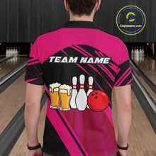 Load image into Gallery viewer, Funny Beer Bowling Shirts Pink Bowling Jersey for Team Women Men Bowl League MBL261