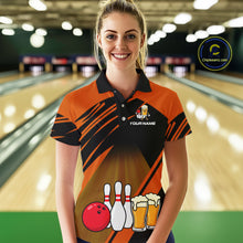 Load image into Gallery viewer, Funny Beer Bowling Shirts Orange Bowling Jersey for Team Women Men Bowl League MBL261