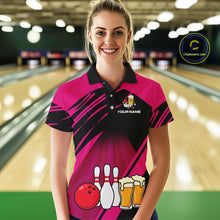 Load image into Gallery viewer, Funny Beer Bowling Shirts Pink Bowling Jersey for Team Women Men Bowl League MBL261