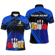 Load image into Gallery viewer, Funny Beer Bowling Shirts Blue Bowling Jersey for Team Women Men Bowl League MBL261