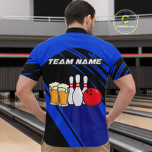 Load image into Gallery viewer, Funny Beer Bowling Shirts Blue Bowling Jersey for Team Women Men Bowl League MBL261