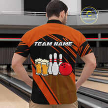 Load image into Gallery viewer, Funny Beer Bowling Shirts Orange Bowling Jersey for Team Women Men Bowl League MBL261