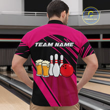 Load image into Gallery viewer, Funny Beer Bowling Shirts Pink Bowling Jersey for Team Women Men Bowl League MBL261
