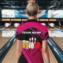 Load image into Gallery viewer, Funny Beer Bowling Shirts Pink Bowling Jersey for Team Women Men Bowl League MBL261