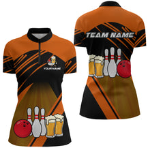 Load image into Gallery viewer, Funny Beer Bowling Shirts Orange Bowling Jersey for Team Women Men Bowl League MBL261