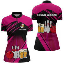 Load image into Gallery viewer, Funny Beer Bowling Shirts Pink Bowling Jersey for Team Women Men Bowl League MBL261