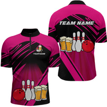 Load image into Gallery viewer, Funny Beer Bowling Shirts Pink Bowling Jersey for Team Women Men Bowl League MBL261