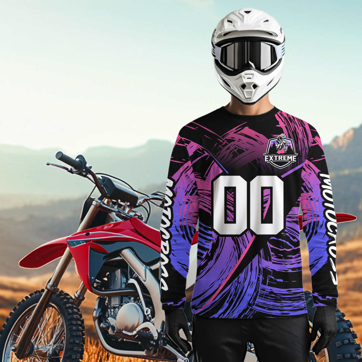 Purple Motocross Racing Jersey Custom Dirtbike Shirts Men Kid Women Offroad Shirt XM396