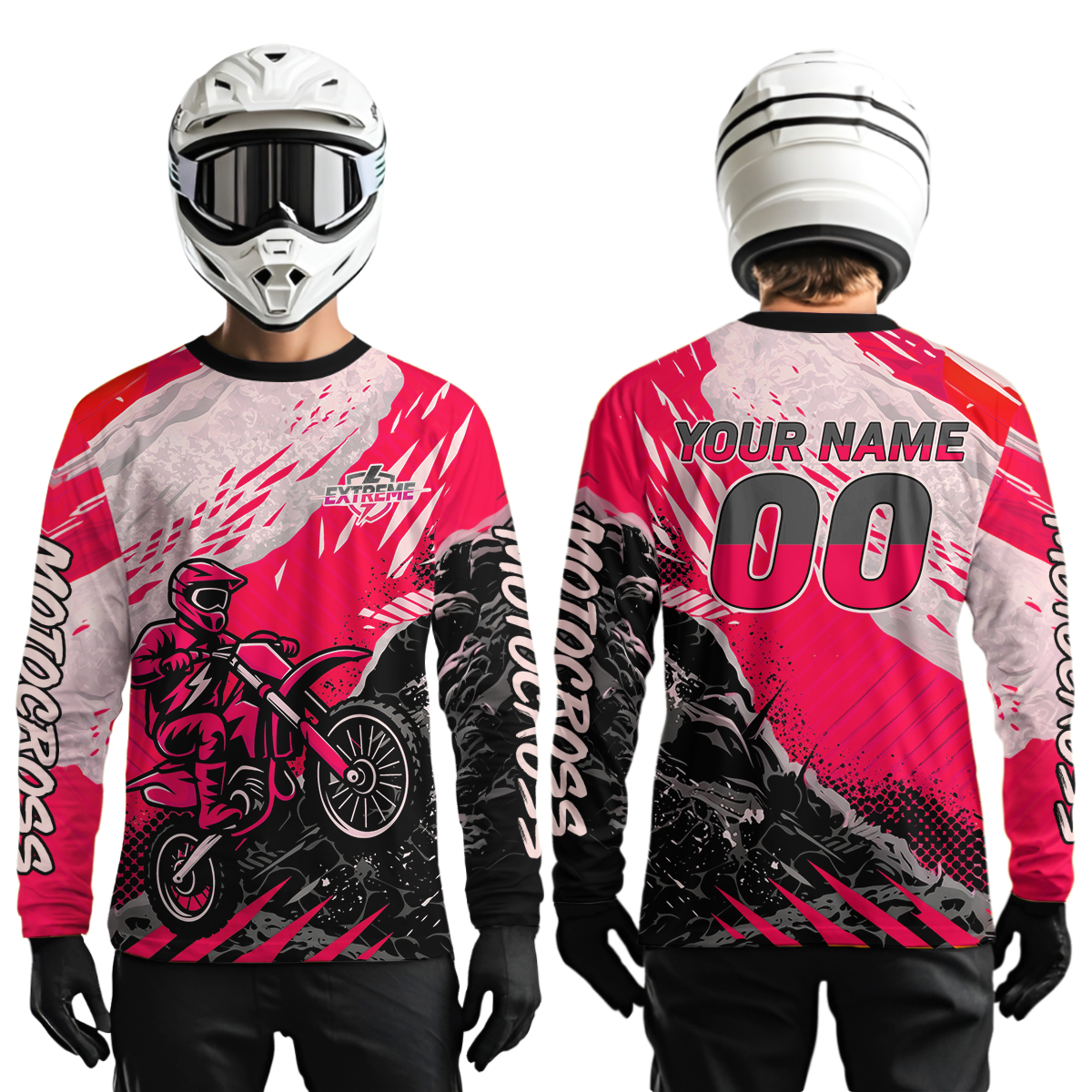 Pink Motocross Jersey Custom Dirt Bike Shirts Men Kid Women Racing Off road Jersey XM416