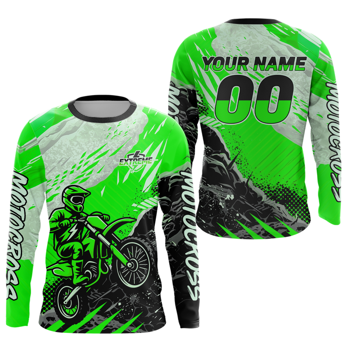 Green Motocross Jersey Custom Dirt Bike Shirts Men Kid Women Racing Off road Jersey XM416
