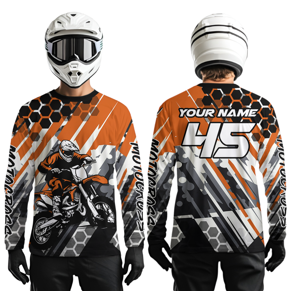 Orange Motocross Racing Jersey Kid Women Men Custom Dirt Bike Shirts Riding Shirt XM423