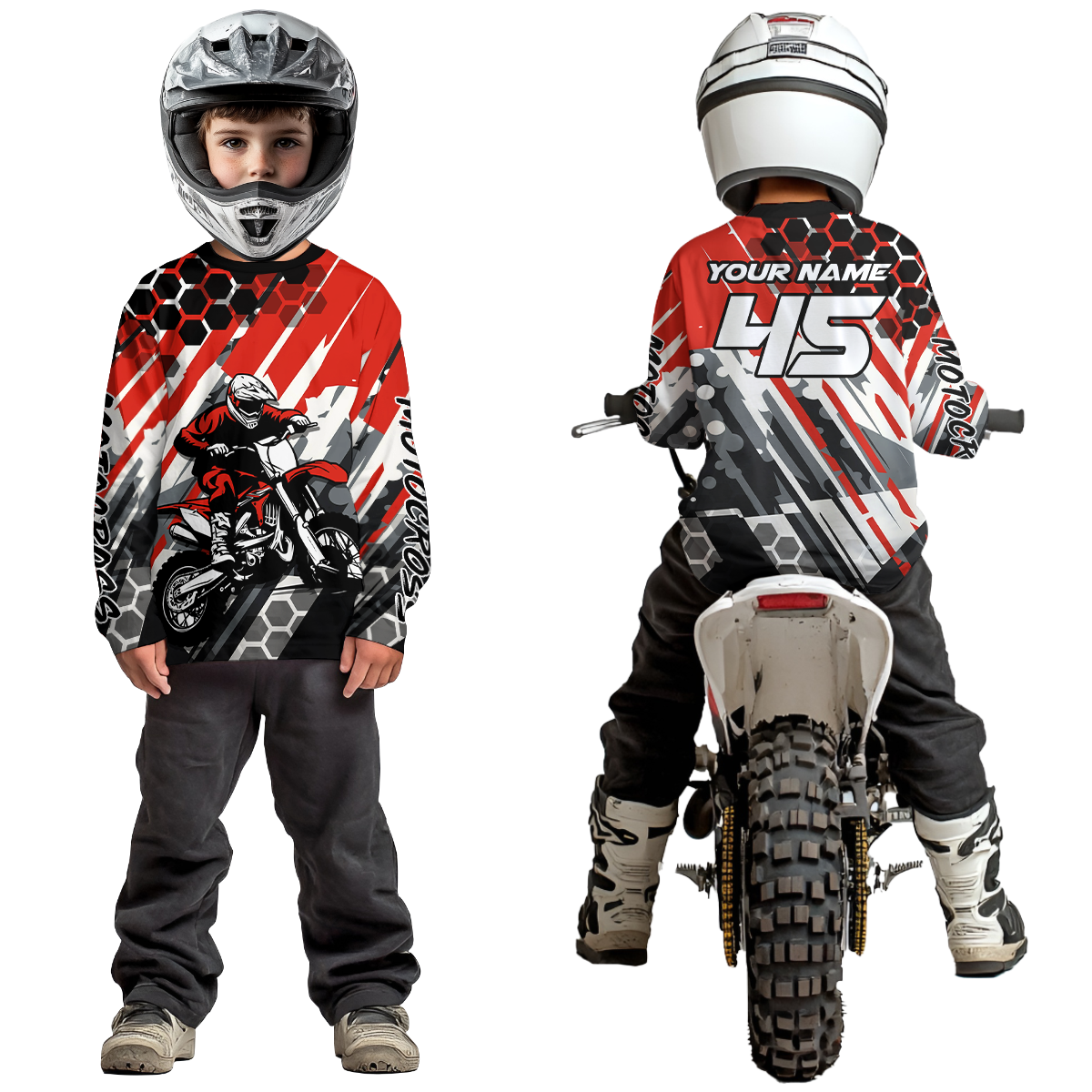 Red Motocross Racing Jersey Kid Women Men Custom Dirt Bike Shirts Riding Shirt XM423