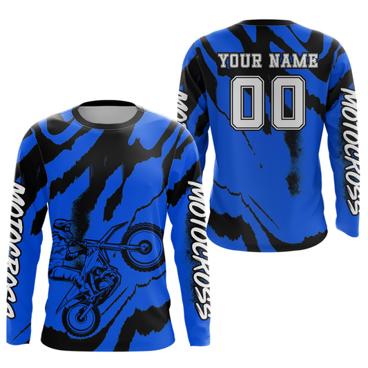 Blue Motocross Jersey for Kid Women Men Custom Dirt Bike Shirts Moto Racing Shirt XM428