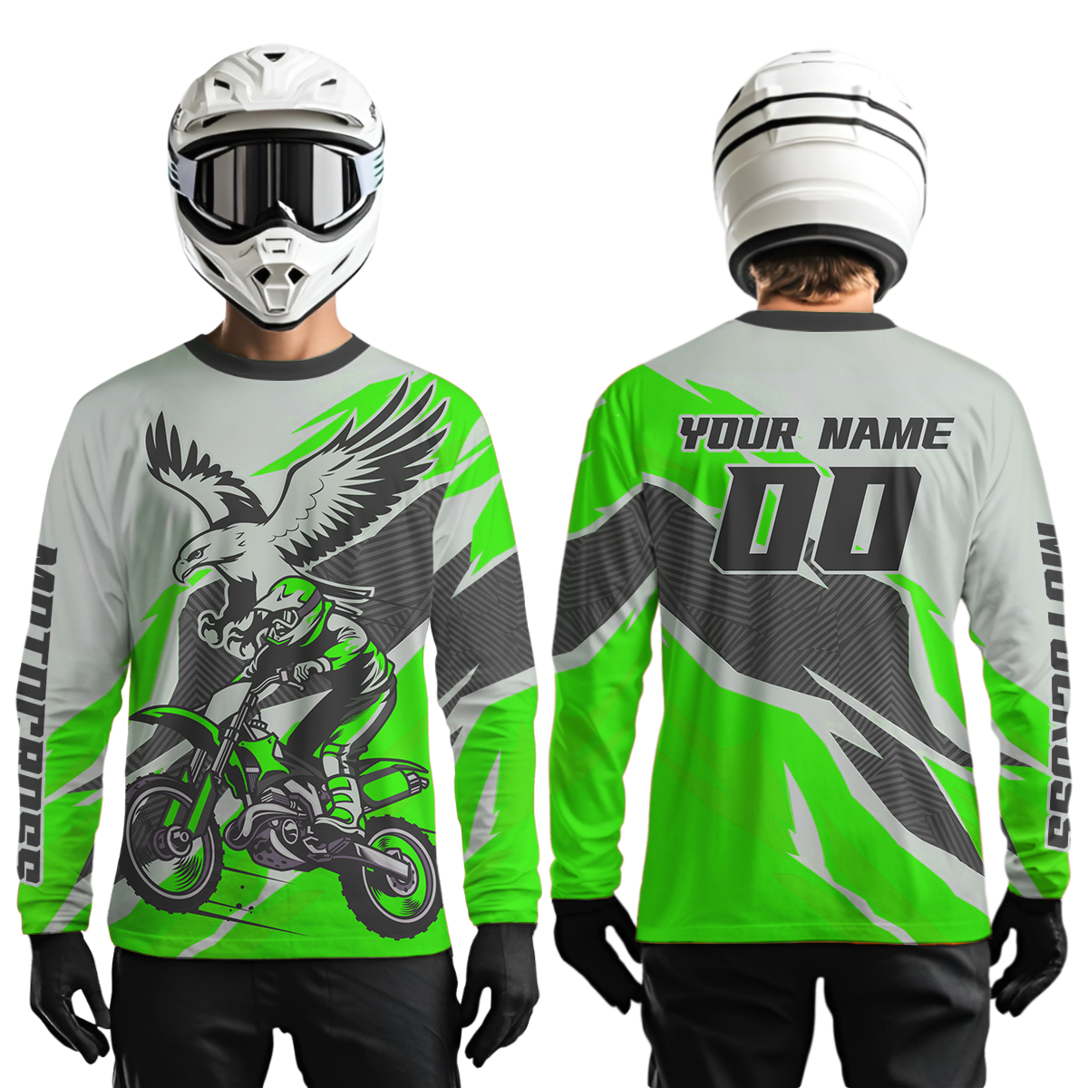 Green Eagle Custom Motocross Jersey Men Women Kid Dirt Bike Shirts Motorcycle Shirt XM435