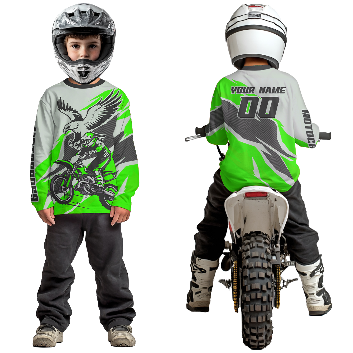 Green Eagle Custom Motocross Jersey Men Women Kid Dirt Bike Shirts Motorcycle Shirt XM435