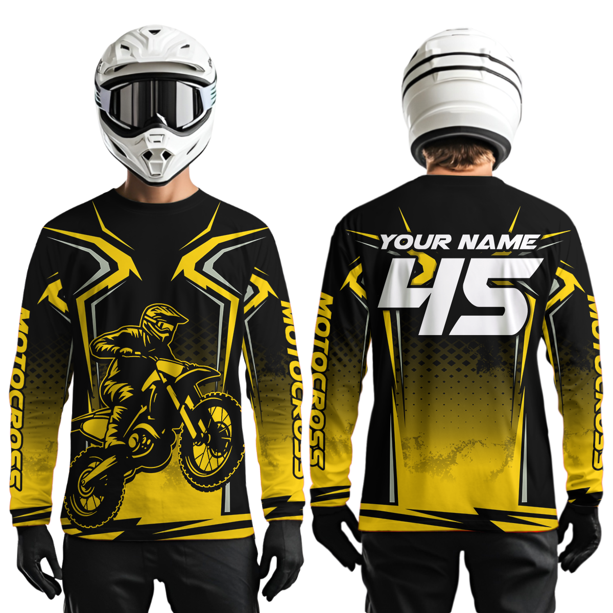 Custom Yellow Motocross Racing Jersey Men Women Kid Dirt Bike Shirts Motorcycle Shirt XM442