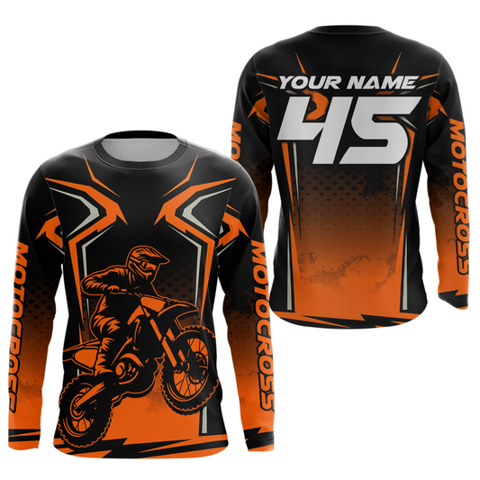 Custom Orange Motocross Racing Jersey Men Women Kid Dirt Bike Shirts Motorcycle Shirt XM442