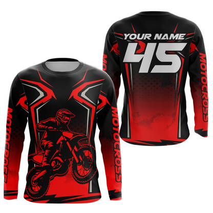 Custom Red Motocross Racing Jersey Men Women Kid Dirt Bike Shirts Motorcycle Shirt XM442