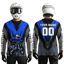 Load image into Gallery viewer, Custom Blue Motocross Racing Jersey for Men Women Kid Dirt Bike Shirts Riding Shirt XM443