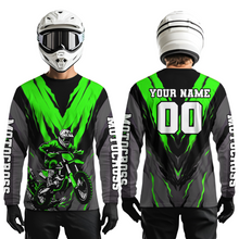 Load image into Gallery viewer, Custom Green Motocross Racing Jersey for Men Women Kid Dirt Bike Shirts Riding Shirt XM443