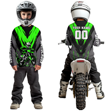 Load image into Gallery viewer, Custom Green Motocross Racing Jersey for Men Women Kid Dirt Bike Shirts Riding Shirt XM443