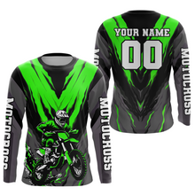 Load image into Gallery viewer, Custom Green Motocross Racing Jersey for Men Women Kid Dirt Bike Shirts Riding Shirt XM443