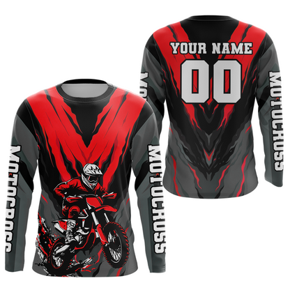 Custom Red Motocross Racing Jersey for Men Women Kid Dirt Bike Shirts Riding Shirt XM443