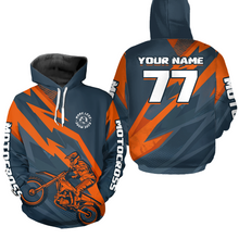 Load image into Gallery viewer, Orange Motocross Hoodie Custom Men Women Dirt Bike Pink Blue Racing Hoodie Shirt MH450