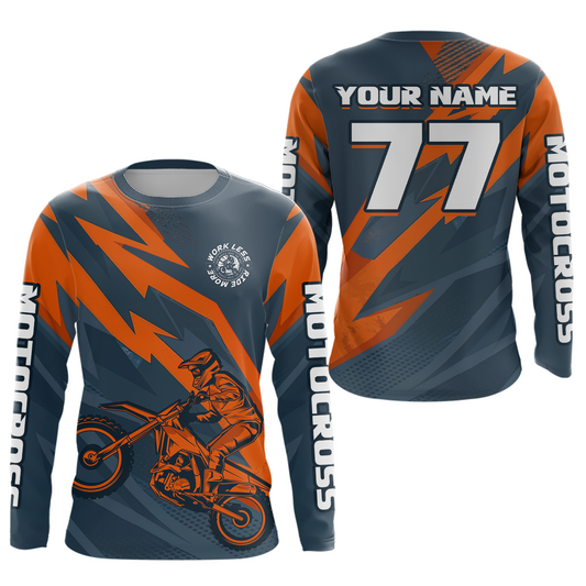 Orange&Blue Motocross Jersey Custom Men Women Kid Dirt Bike Motorcycle Racing Shirt XM450