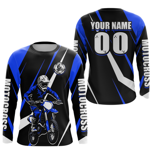 Blue Custom Motocross Racing Jersey Men Women Kid Dirt Bike Motorcycle Riding Shirt XM454
