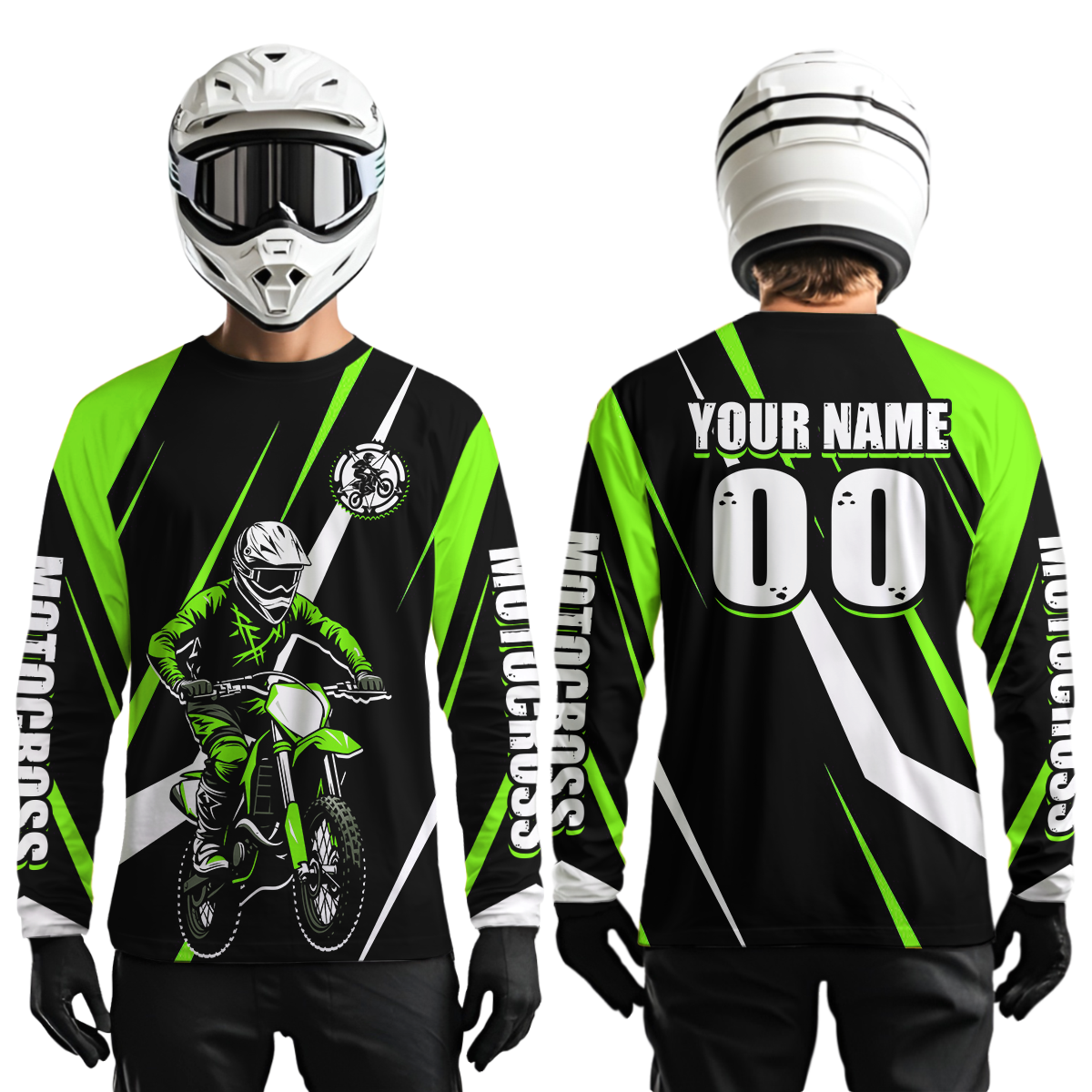 Green Custom Motocross Racing Jersey Men Women Kid Dirt Bike Motorcycle Riding Shirt XM454